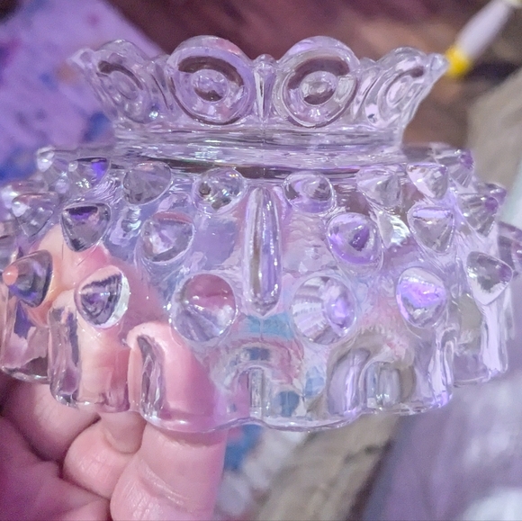 Vintage American Canton Glass Early American Pressed Glass Dewdrop Hobnail bowls - Picture 7 of 14